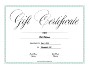 Gift Certificate Elegant Script