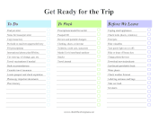 To Do List Before Trip