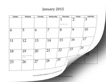 2015 12-Month Calendar LibreOffice Template