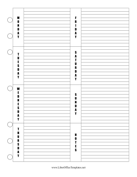 7-Day Vertical Planner LibreOffice Template