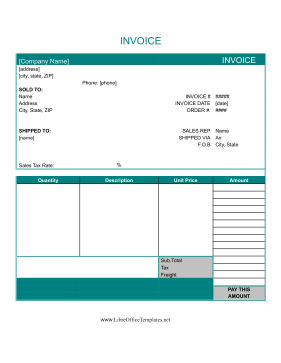 Basic Invoice LibreOffice Template