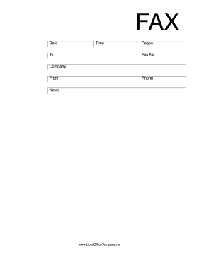 Clean and Simple Fax LibreOffice Template