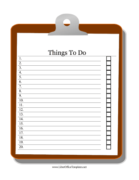 Clipboard To Do List LibreOffice Template