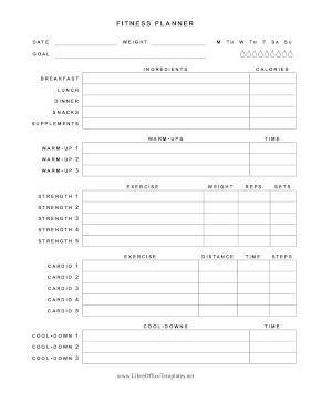 Everything Fitness Planner LibreOffice Template