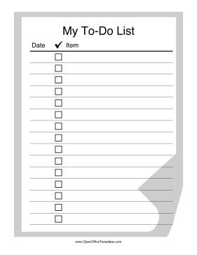 My To-Do List LibreOffice Template