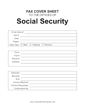 Social Security Fax LibreOffice Template