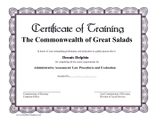Evaluation Training Certificate