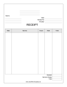 Receipt For Services