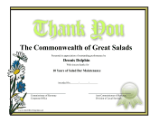 Thanks Certificate