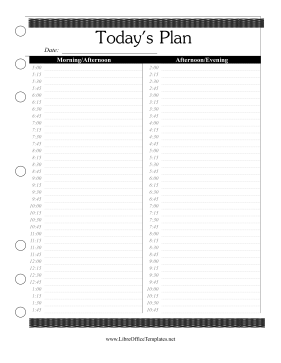 15-Minute Planner LibreOffice Template