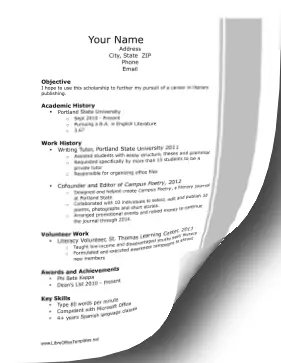 Academic Scholarship Resume LibreOffice Template