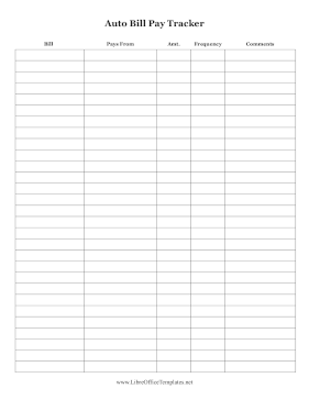 Automatic Payment Tracking LibreOffice Template