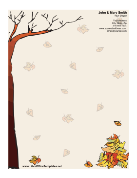 Autumn Unlined Stationery LibreOffice Template