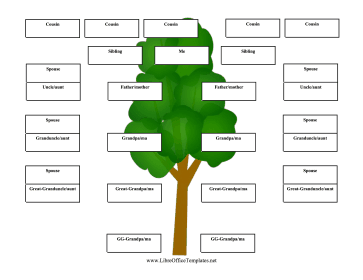 Backward 5 Generation Family Tree LibreOffice Template