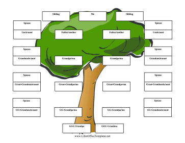 Backward 6 Generation Family Tree LibreOffice Template