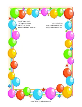Balloons And Stars LibreOffice Template