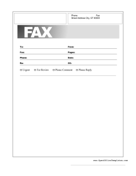 Basic Fax Cover Sheet LibreOffice Template