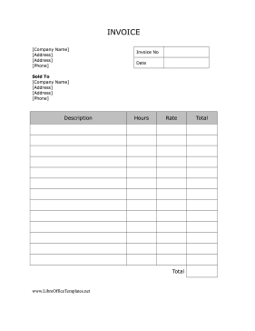 Basic Service Invoice LibreOffice Template