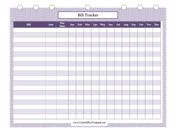 Bill Organizer LibreOffice Template