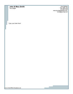 Blue Lines Business Letterhead LibreOffice Template