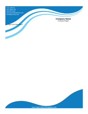 Blue Wave Letterhead LibreOffice Template