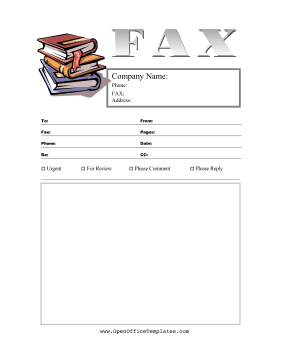 Books Fax Cover Sheet LibreOffice Template