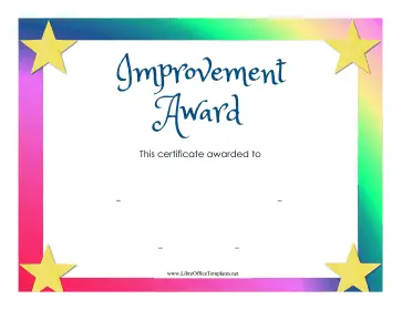 Certificate Of Improvement LibreOffice Template