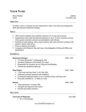 Changing Fields Resume LibreOffice Template