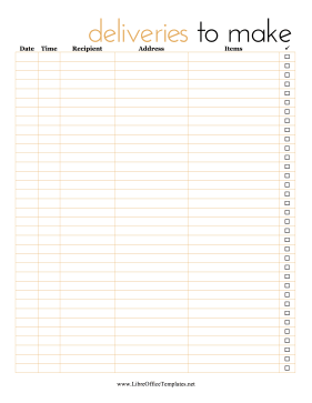 Checklist Deliveries LibreOffice Template