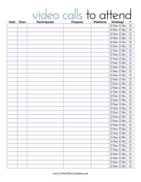 Checklist Video Calls LibreOffice Template