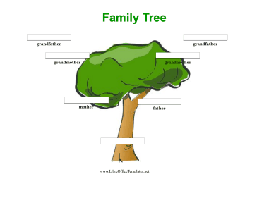Colorful 3 Generation Family Tree LibreOffice Template