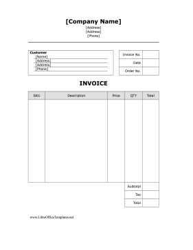 Company Invoice LibreOffice Template