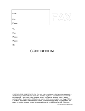 Confidential Fax Cover Sheet LibreOffice Template