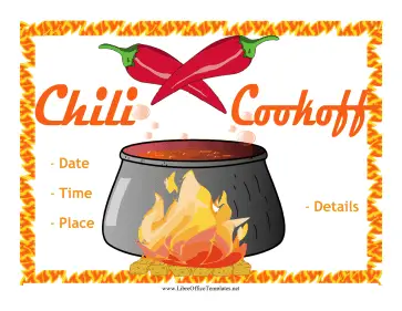 Cook-Off Flyer With Chili LibreOffice Template