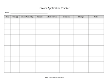 Cream Use Tracker LibreOffice Template