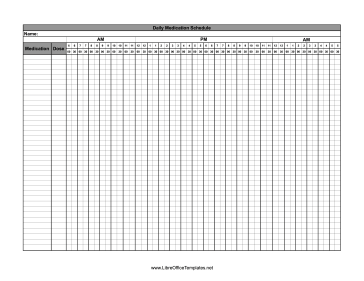 Daily Medication Schedule LibreOffice Template