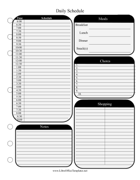Daily Planner LibreOffice Template