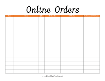 Delivery Orders Tracker LibreOffice Template