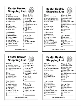 Easter Basket Shopping List LibreOffice Template