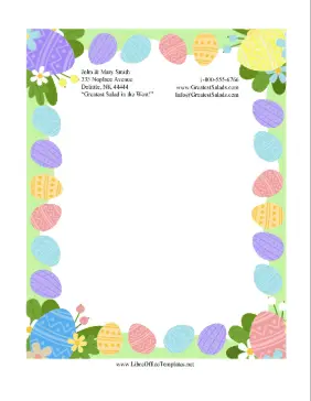 Easter Eggs And Flowers LibreOffice Template