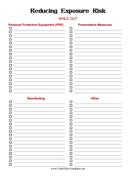 Exposure Precautions While Out LibreOffice Template