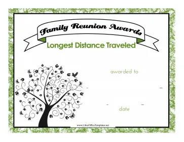 Family Reunion Travel Award LibreOffice Template