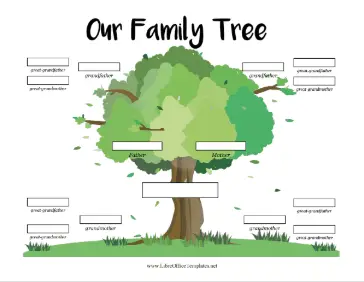 Family Tree 4 Generations Informal LibreOffice Template