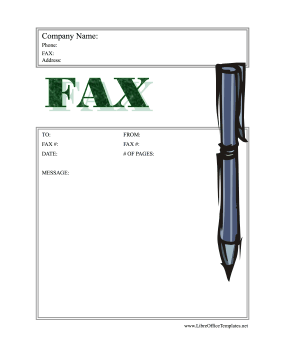 Fax Coversheet Stylus Pen LibreOffice Template