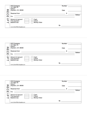 Fillable Cash Receipt Form LibreOffice Template