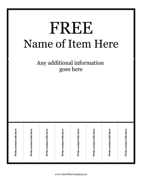 Flyer for Free Item LibreOffice Template