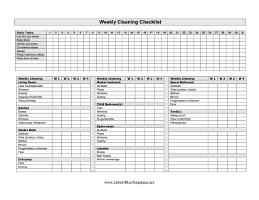 Four-Week Cleaning Checklist LibreOffice Template