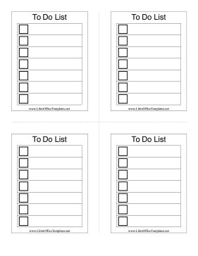 Four Small To Do List LibreOffice Template