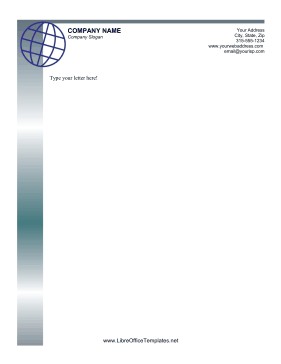 Globe Letterhead LibreOffice Template