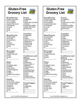 Gluten-Free Shopping List LibreOffice Template